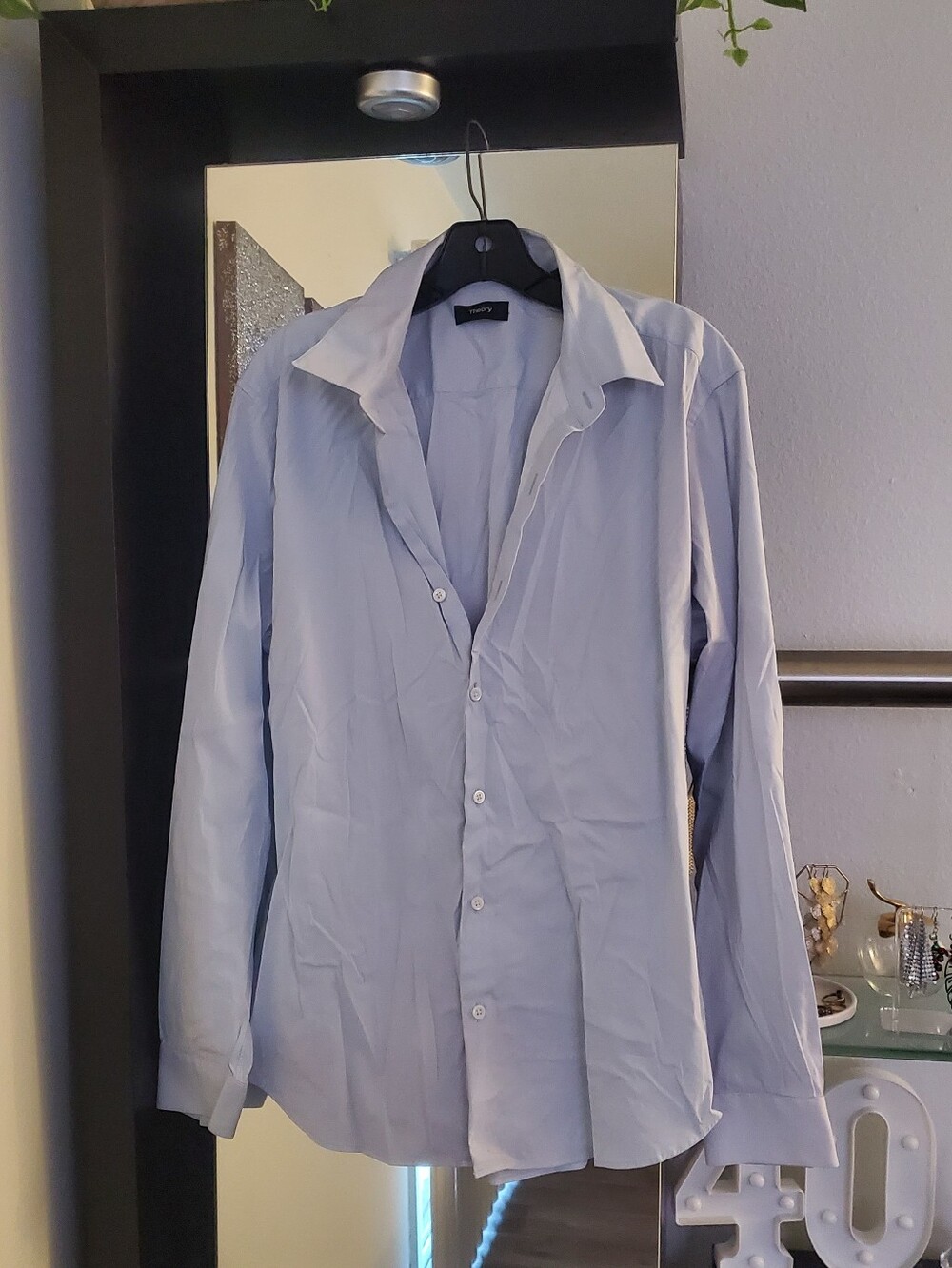 💕 Theory 💕 Womens Light Blue Button Down Blouse Size XL